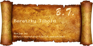 Beretzky Tibold névjegykártya